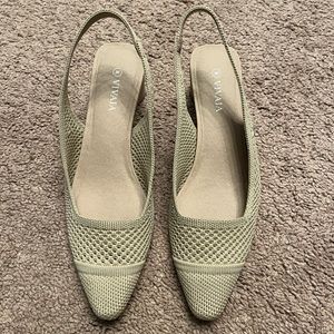 VIVAIA Women's Green Slingback Heels